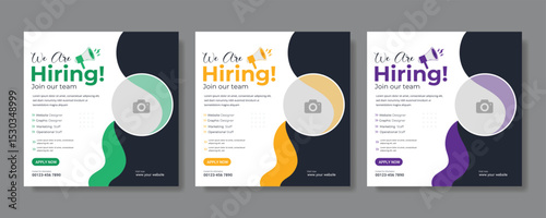 Creative we are hiring job vacancy social media post or Social Media Banner design template, We are hiring job vacancy square web banner layout