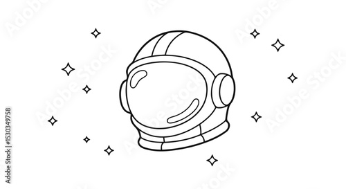 Astronaut helmet outline icon