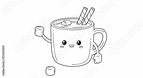 cute cocoa mug with marshmallows