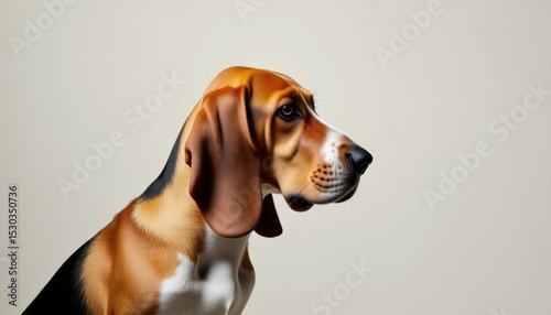 Sweet Canine Face Adorable Basset Hound with Soft Brown Eyes Looking Pensively