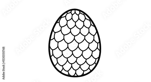 Dragon egg outline seamless pattern