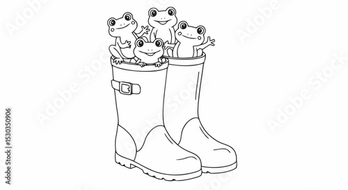 Frogs in rain boots
