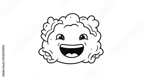 Happy cauliflower character