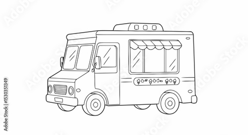 Ice cream truck outline coloring page