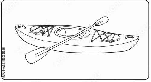 Kayak paddle outline coloring page