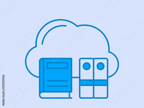 Digital library icon. E-learning icon design. Solid vector icon. Simple flat icon.
