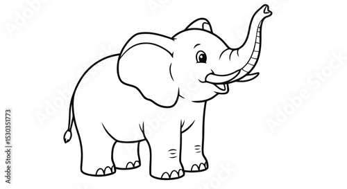 Outline baby elephant coloring page
