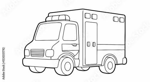 Outline Ambulance Coloring Page