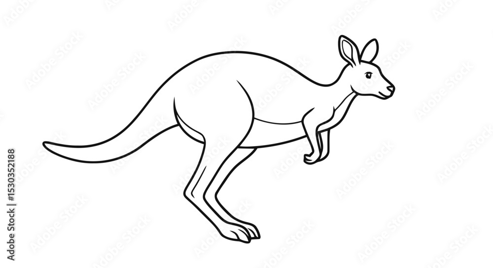 Fototapeta premium Outline kangaroo animal line art