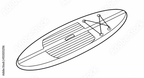 Outline drawing of a stand up paddleboard