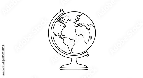 Outline globe earth map world