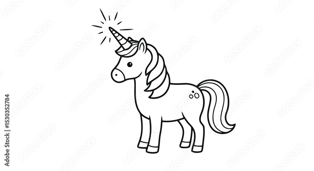 Obraz premium Outline unicorn coloring page