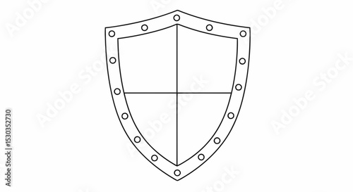 Outline shield icon protection security