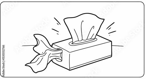 Outline tissue box with tissue