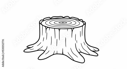 Outline tree stump nature icon