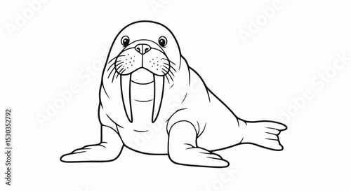Outline walrus coloring page