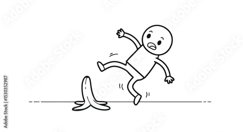 Person slipping on banana peel