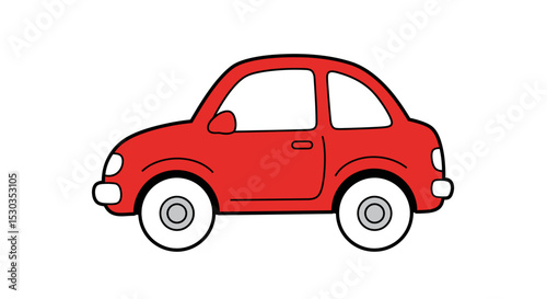 Red car simple outline icon