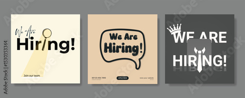 We are hiring job vacancy social media post banner design template. we are hiring background, job vacancy concept