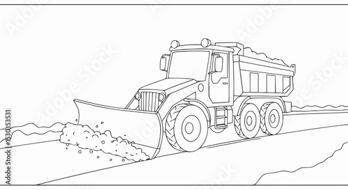 Snow plow truck coloring page