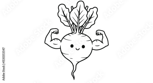 strong beet cartoon character