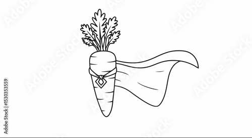 Superhero Carrot Outline