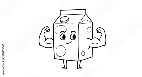 Strong milk carton character