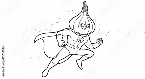 Superhero Onion Coloring Page