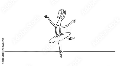 Toothbrush ballerina outline art