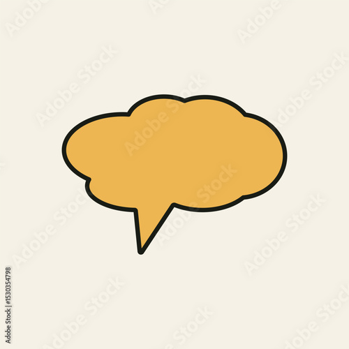 Soft-edged golden comic bubble icon with a pointed tail, symbolizing informal chat, brainstorming, or commentary