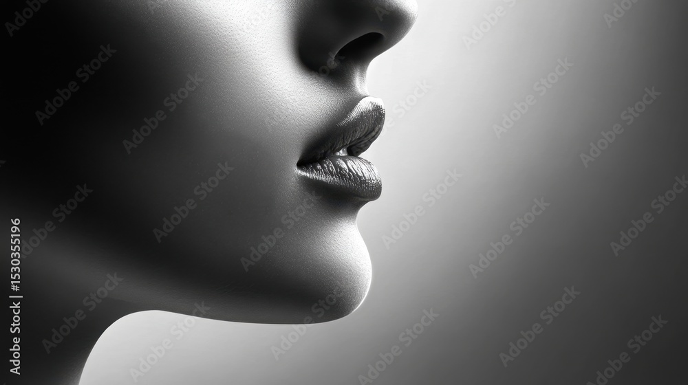 Artistic rendering of feminine chin silhouette with Soft V balance Artistic rendering of feminine chin silhouette with Soft V balance