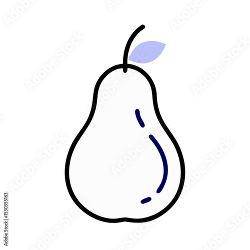 Illustration of simple pear. Fruits. Imported. Agricultural products. Dessert.
