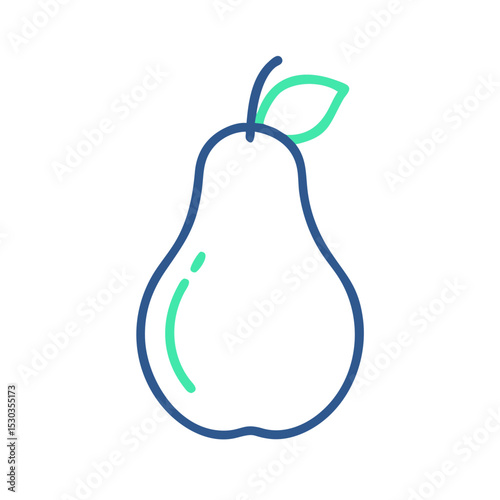 Illustration of simple pear. Fruits. Imported. Agricultural products. Dessert.