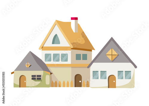 Illustration of a simple house. Real estate. Architecture. My home. Rental. Dwelling. Home.