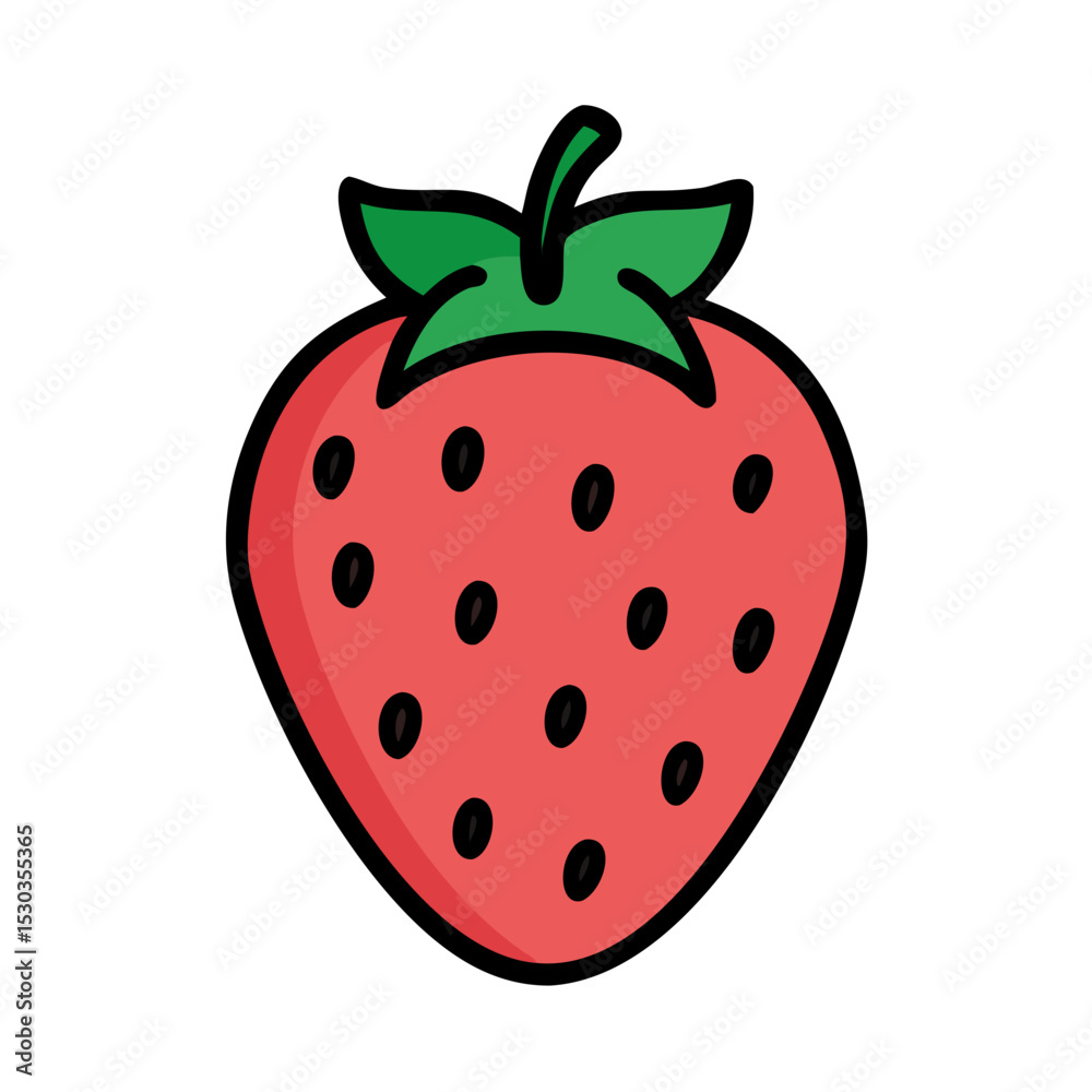 Obraz premium Illustration of a simple strawberry. Fruit. Cute.