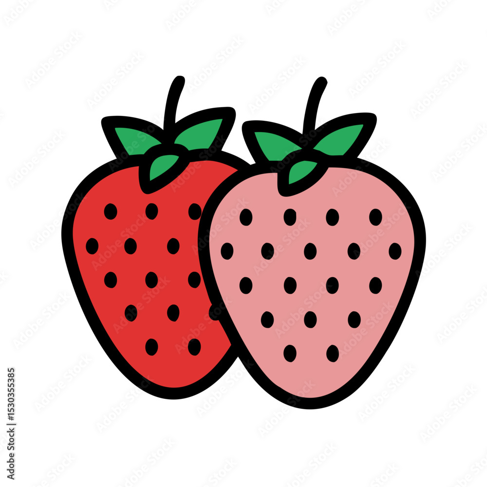 Obraz premium Illustration of a simple strawberry. Fruit. Cute.