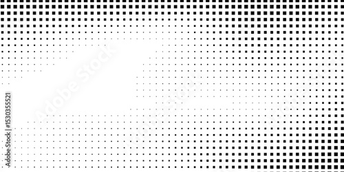 Modern grunge dotted halftone gradient texture. Vanishing polka dot background. Repeating dots gradation abstract simple design