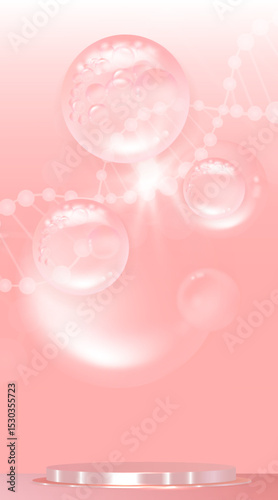 Pink luxury background for beauty product display with copy space, illustration vector.