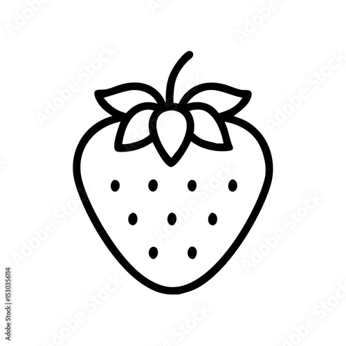 Illustration of a simple strawberry. Fruit. Cute.
