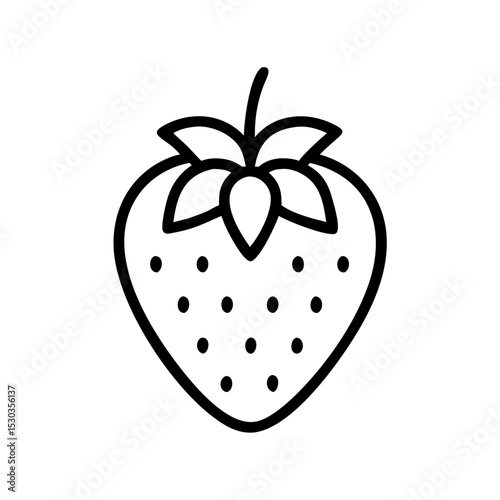 Illustration of a simple strawberry. Fruit. Cute.