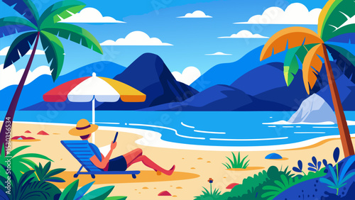 Tranquil Tropical Beach Vacation. Relaxing Summer Getaway