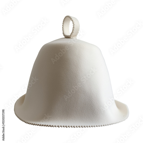 White sauna hat with loop handle