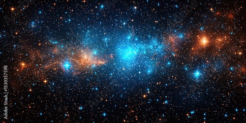 Wallpaper Mural Cosmic Nebula, vibrant blues and oranges Torontodigital.ca