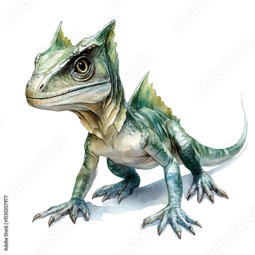 watercolor of Dsungaripterus, vector, isolated on a white background.