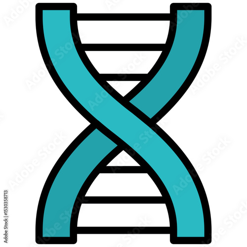 DNA Outline Flat Icon, Science And Laboratory Concept Outline Flat Design Style