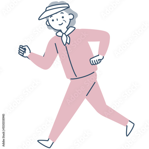 元気に運動する笑顔のシニア女性