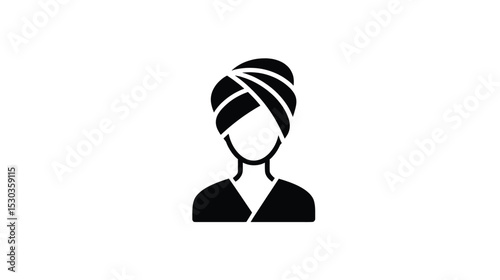 Spa Treatment Icon: Turban, Wellness, Relaxation Symbol