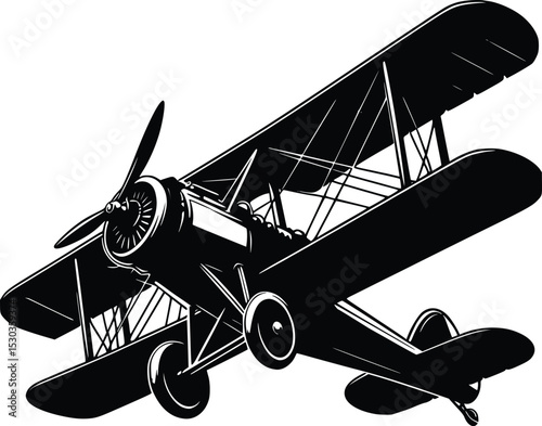 vintage airplane vector illustration