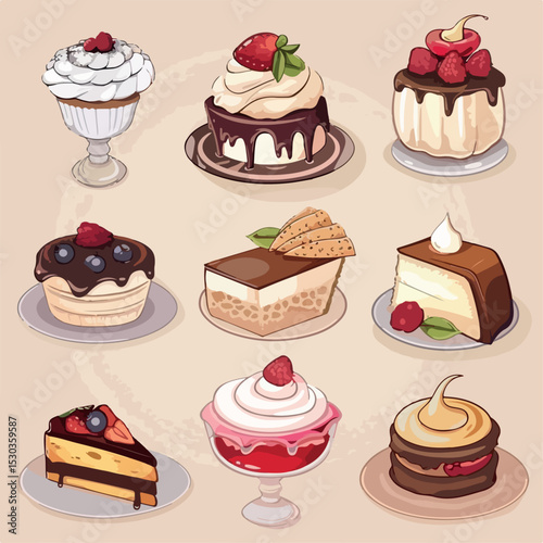 illustration, confectionery, cream, isolated, birthday, dessert, pastry, picture, food, snack, chocolate, tasty, celebration, cake, favor, blackberry, leaf, sweetness, strawberry, spiral, cookery, 