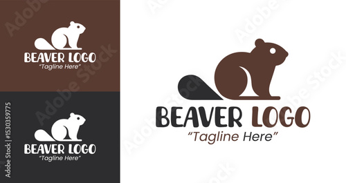 Professional Beaver Logo for Business Branding with a Modern Look in Black and White